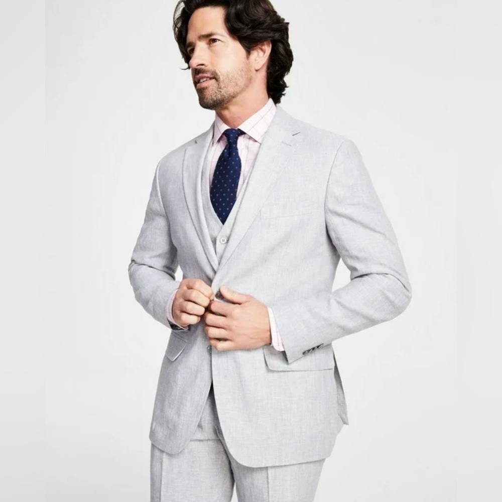 Tommy Hilfiger Mens Conrad Light Gray Blazer Suit Jacket Sport Coat - 42L - NWT